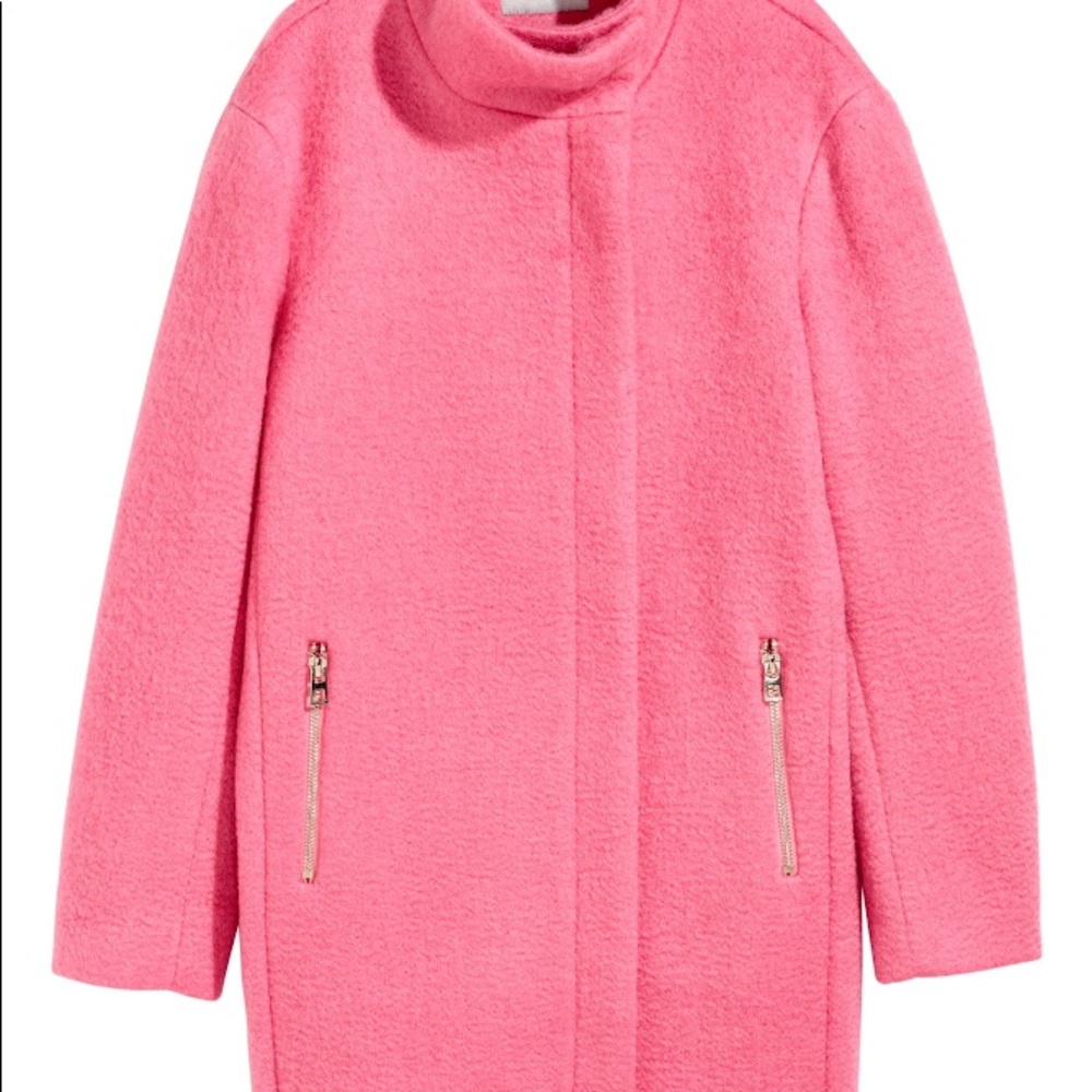 H&M Pink Wool-Blend Coat